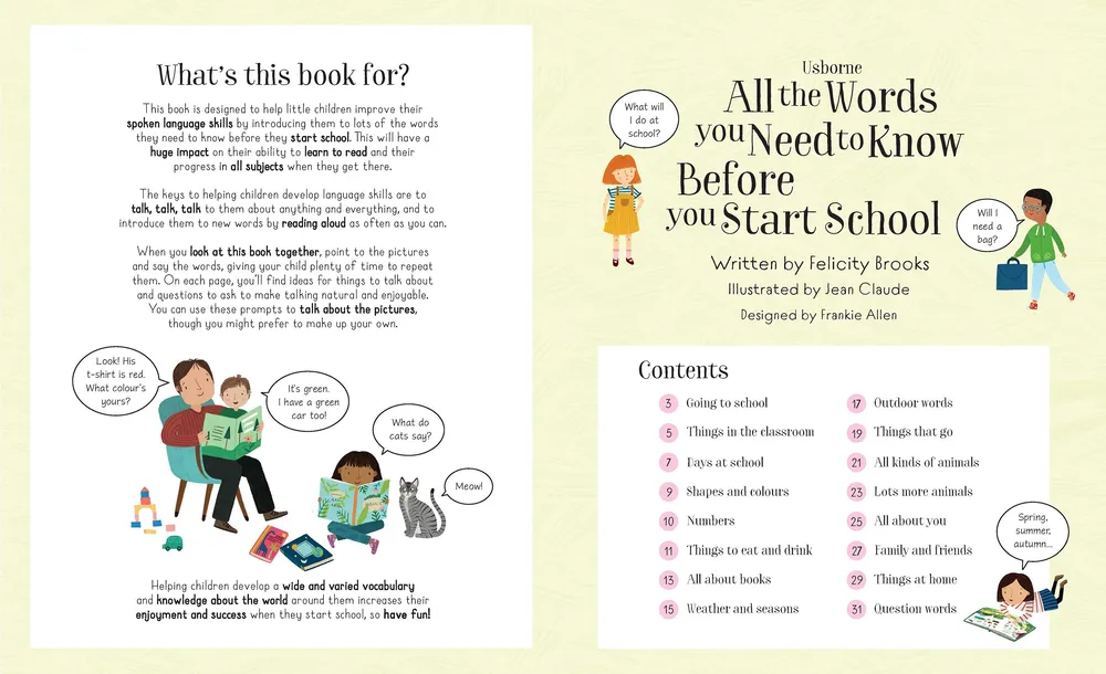 All the words you need to know before you start school